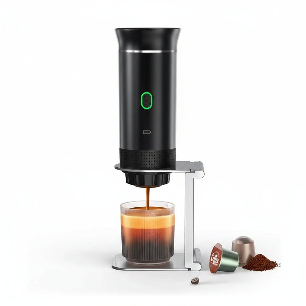 Wireless Electric Portable Espresso Coffee Machine for Car & Home Camping Coffee Maker 3-In-1 Capsule Powder Travel Coffee Maker
