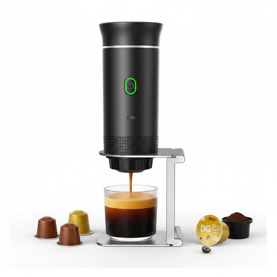 Wireless Electric Portable Espresso Coffee Machine for Car & Home Camping Coffee Maker 3-In-1 Capsule Powder Travel Coffee Maker