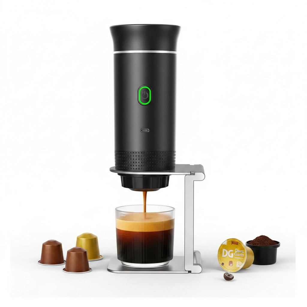 Wireless Electric Portable Espresso Coffee Machine for Car & Home Camping Coffee Maker 3-In-1 Capsule Powder Travel Coffee Maker